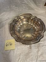 Top-down view of the sterling silver quatrefoil bowl