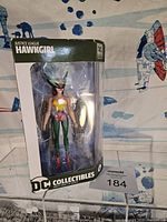 Front view of the sealed DC Collectibles Justice League Hawkgirl figurine box showing the figure inside.