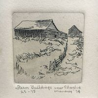 Close-up of the original etching showing pencil signature, edition number 25/75, title handwritten below the image
