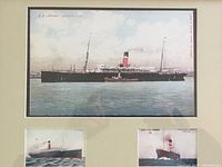 Main triptych framed print showing the S.S. Canada ship image at center and two smaller prints below.