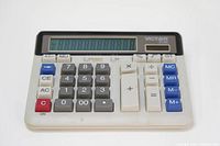 Front view of Victor 2140 calculator showing keypad and display screen.