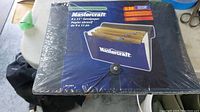 Front view of the Mastercraft sandpaper kit with folder organizer and product information.