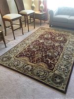 Full view of the Bashian Wilshire wool rug laid on floor showing overall pattern and color.