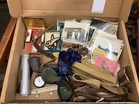 Overview of all items in cardboard box