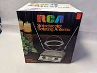 Front of original box for RCA Selectacolor rotating TV antenna Model 10X808 showing full product image and branding