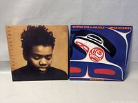 Front covers of Tracy Chapman and Bruce Cockburn vinyl albums side by side