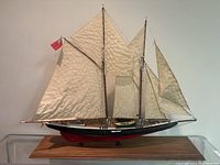 Wide front view of entire model on display stand