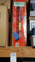 Box of The Classic Rail Train Set labeled Christmas Train Set with vintage styled train cars on the side of the box.