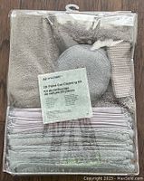 Sealed Hyundai 29-piece car cleaning kit showing contained cloths and cleaning accessories