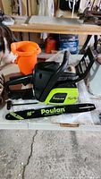 Chainsaw body and detached 16" Poulan guide bar