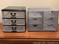 Both storage units together showing front view with drawers visible.