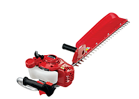 Red-and-white engine housing, fuel tank, primer bulb and handle