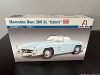 Front view of sealed Italeri Mercedes Benz 300 SL Cabrio model kit box.