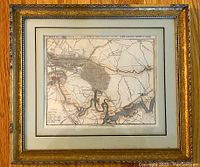 Framed 1862 Civil War map showing troop positions around Richmond, VA leading to Battle of Seven Pines.