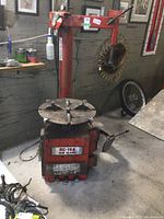 Front view of entire machine showing base, column and clamp plate