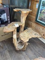 Frontal view of entire stand showing three tiers