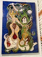 Full view of assembled 12-tile mural showing overall design and color palette