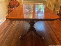 Front angle view of table showing overall design and finish