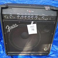 Front view of Fender Bassman 200 bass amplifier with visible control panel and speaker grille.