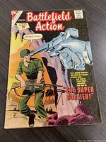 Front cover of Battlefield Action #44 showing illustrated soldier and large revolver hand
