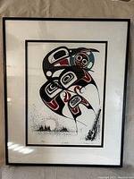 Full view of matted and framed Raven print