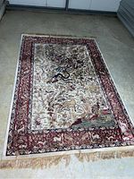 Overall top view of the rug on concrete floor