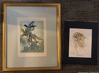 Both prints side by side, one framed and one matted
