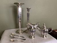 All seven pieces arranged together on tabletop