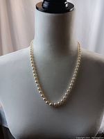 Front view of necklace draped on mannequin bust