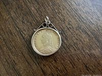 Obverse of gold half sovereign showing Queen Victoria Jubilee head in mount