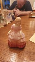 Front view of Royal Doulton Rose figurine showing detail in dress and facial features