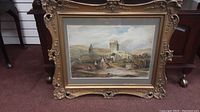 Frontal view of the framed print showing the full artwork and ornate frame.