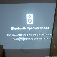 Bluetooth Speaker Mode projected on wall
