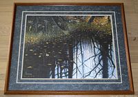 Frontal image of framed Autumn Mirage print by John Petrella showing the full artwork and frame