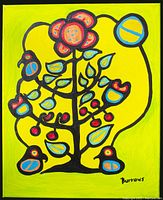 Front view of painting against white background