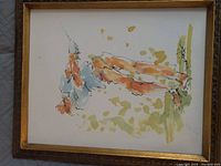 Framed original watercolour painting of a golfer by Ted Tenaube showing the full artwork and frame.