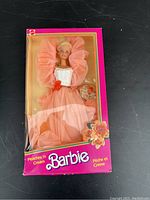 Front of sealed Peaches 'n Cream Barbie box showing doll and packaging