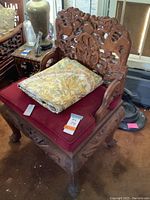 Front view of the chair with cushions