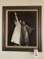 Full view of framed printed artwork showing two gospel singers.