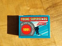 Front of the box showing 1991 Score Young Superstars branding and indication of 40 NHL player cards.