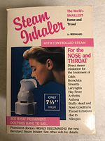 Front view of the original box showing branding, usage details, and inhaler image.