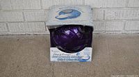 Front view of purple ice cream maker ball in original packaging labeled 'The Original Play and Freeze Ice Cream Maker Ball'.