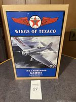 Front of the Wings of Texaco box featuring the 1932 Northrop Gamma model name and Texaco logo.