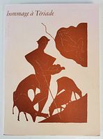 Front cover of the book 'Hommage à Tériade' showing brown monochromatic lithograph with stylized figures including a man, a reclining figure, and goats.