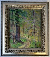 Full front view of framed painting