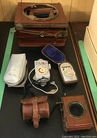 Overview of camera, lens, light meters, cases, and lens board