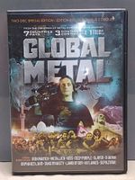 Front cover of Global Metal DVD case showing colorful metal music themed images and title.