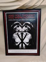 Framed poster for the documentary film about Nash the Slash, showing front view with title and artwork visible.