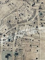 Close-up image of section of the map showing streets and building details in Singsing area.