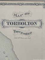 Close-up of the map title illustrating 'Map of Torbolton Township' and scale detail.